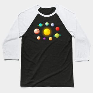 Planets Around The Sun Baseball T-Shirt